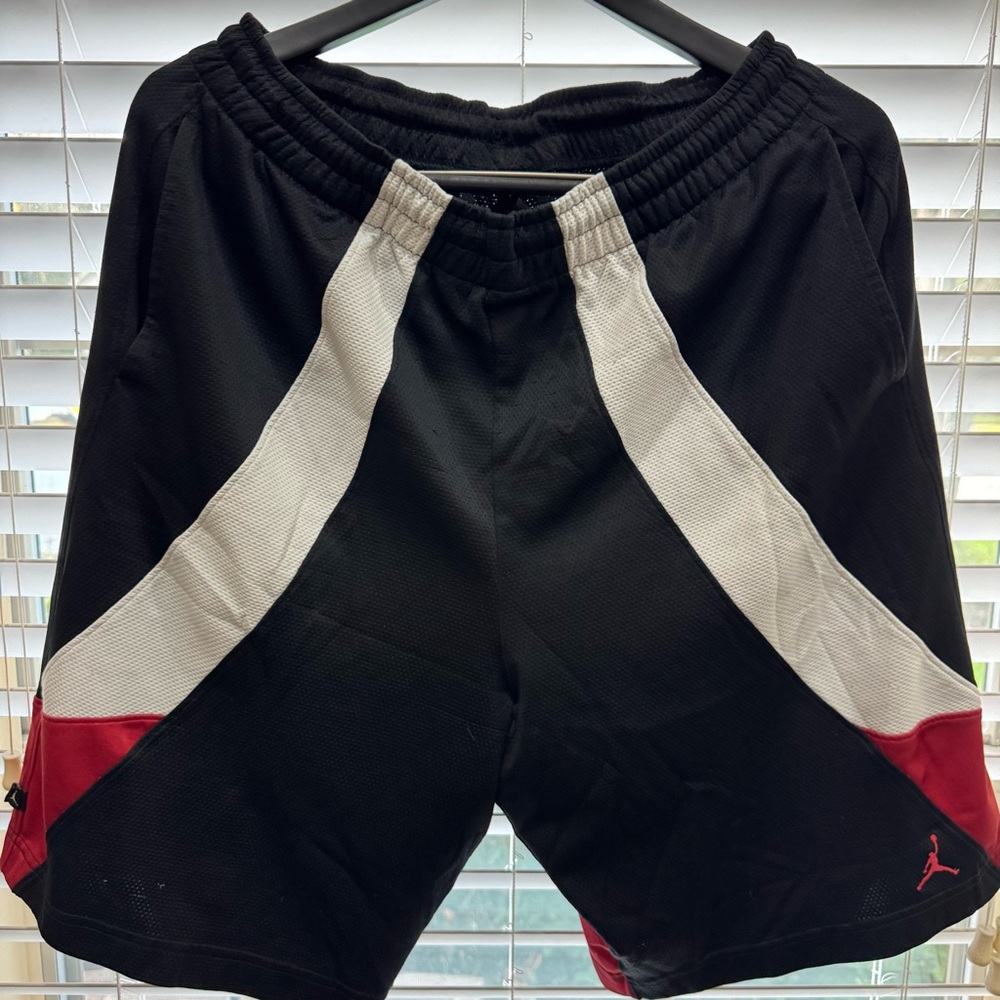 Jordan Men's Black and Red Athletic Shorts